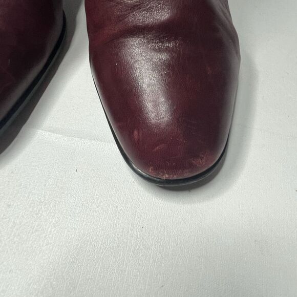 Elastomere Burgundy Red Leather Heeled Boots Womens Size 7 West Germany - Picture 4 of 11